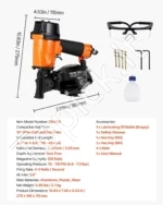Pneumatinis stogų vinikalys CN45N 19–45 mm, 15° greitaeigis ritininis vinių kaltuvas - Image 7