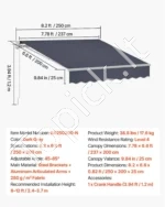 Rankinė ištraukiama terasos markizė 250 x 200 cm nuo saulės ir lietaus, pilka - Image 7