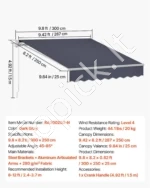 Rankinė ištraukiama terasos markizė 300 x 250 cm nuo saulės ir lietaus, pilka - Image 7