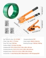 Rankinio pakavimo rinkinys su PET juosta 15,9 mm, įtempėju ir užspaudėju - Image 7