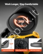 Reguliuojamo aukščio mechaniko kėdė su ratukais ir įrankių dėklu, 150 kg keliamoji galia, juodos ir geltonos spalvos - Image 6