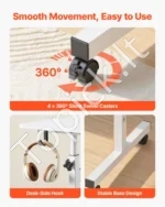 Reguliuojamo aukščio mobilus stalas 810 x 410 mm (baltas) - Image 5