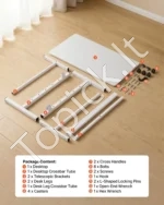 Reguliuojamo aukščio mobilus stalas 810 x 410 mm (baltas) - Image 7