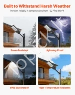 Saulės baterijos LED šviestuvas 12000 W, su judesio jutikliu ir pulteliu lauko apšvietimui - Image 6