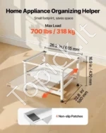 Skalbimo mašinos ir džiovyklės stovas su ištraukiama lentyna, 41 cm, baltas - Image 3