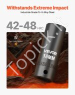 Smūginių galvučių rinkinys 1/2", 26 dalių, ilgos metrinės galvutės automobilių remontui - Image 2