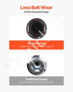 Smūginių galvučių rinkinys 1/2", 26 dalių, ilgos metrinės galvutės automobilių remontui - Image 5