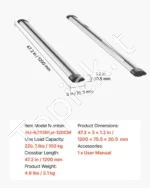Stogo skersinis automobilio stogui 100 kg, 1200 x 75,5 x 30,5 mm aliumininis - Image 7