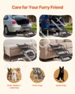 Sulankstomi laiptai šunims automobiliui 4 pakopų, iki 113 kg, augintinių rampa - Image 6