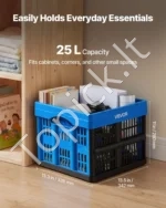 Sulankstomos plastikinės dėžės 25 l, 3 vnt. su rankenomis ir dangčiais - Image 3