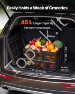 Sulankstomos plastikinės dėžės 45 l, 3 vnt. su rankenomis, apkrova iki 15 kg - Image 2