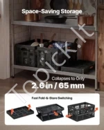 Sulankstomos plastikinės dėžės 45 l, 3 vnt. su rankenomis, apkrova iki 15 kg - Image 4
