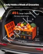 Sulankstomos plastikinės dėžės 45 l, 6 vnt. su rankenomis, apkrova iki 15 kg - Image 2