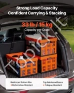 Sulankstomos plastikinės dėžės 45 l, 6 vnt. su rankenomis, apkrova iki 15 kg - Image 3
