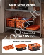 Sulankstomos plastikinės dėžės 45 l, 6 vnt. su rankenomis, apkrova iki 15 kg - Image 4