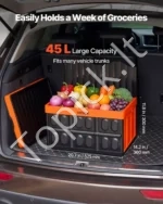 Sulankstomos plastikinės dėžės su dangčiais 45 l, 3 vnt., apkrova iki 20 kg - Image 2