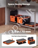 Sulankstomos plastikinės dėžės su dangčiais 45 l, 3 vnt., apkrova iki 20 kg - Image 4