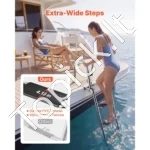 Teleskopinės laivo kopėčios 4 pakopų, nerūdijančio plieno, su platforma ir rankturiais - Image 3