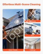 Teleskopinis saulės elektrinių ir langų plovimo šepetys 6 m su vandens padavimu - Image 7