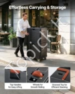 Termoizoliacinis maisto konteineris 75 l su ratukais, juodas - Image 5