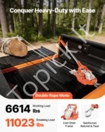 Trosinis gervės patraukėjas 3 t, su 10,7 m virve ir 2 kabliais - Image 2