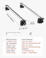 Universalūs stogo skersiniai automobilio stogui 75 kg, reguliuojami - Image 7
