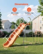 Vaikiška lauko čiuožykla vandens pramogoms 165 cm maksimali apkrova: 45,4 kg, su purkštuvu ir kilimėliu - Image 3