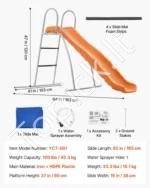 Vaikiška lauko čiuožykla vandens pramogoms 165 cm maksimali apkrova: 45,4 kg, su purkštuvu ir kilimėliu - Image 7