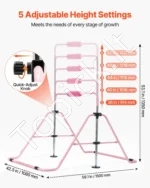 Vaikiškas gimnastikos skersinys (iki 63,5 kg, reguliuojamo aukščio, sulankstomas) - Image 2