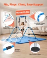 Vaikiškas gimnastikos skersinys su kilimėliu (iki 63,5 kg, mėlynas, reguliuojamo aukščio) - Image 3