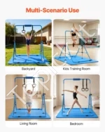 Vaikiškas gimnastikos skersinys su kilimėliu (iki 63,5 kg, mėlynas, reguliuojamo aukščio) - Image 7