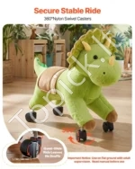 Vaikiškas jodinėjamas dinozauras 40 kg su garsais ir lanksčiais ratais - Image 4