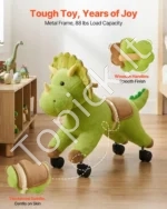 Vaikiškas jodinėjamas dinozauras 40 kg su garsais ir lanksčiais ratais - Image 5