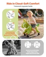 Vaikiškas jodinėjamas dinozauras 40 kg su garsais ir lanksčiais ratais - Image 6
