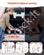 Vaikiškas pirkinių vežimėlis su lėle ir lentynėlėmis, sulankstomas žaislas vaikams - Image 7