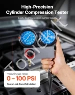 Variklio cilindrų sandarumo ir kompresijos testerio rinkinys, 0–100 PSI - Image 2