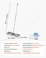 Vejos lyginimo grėblys 76,2 x 25,4 cm su ratuku ir reguliuojama rankena - Image 7