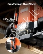 Vertikalingas medienos frezeris 1200 W, reguliuojamo greičio su įleidžiamu pagrindu - Image 3