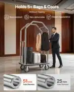 Viešbučio bagažo vežimėlis 680 kg, nerūdijančio plieno su pilku kilimu - Image 5
