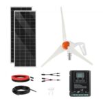 Hibridinė saulės ir vėjo jėgainė 400 W, 12 V su MPPT valdikliu ir priedais