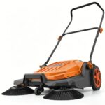 Rankinė šlavimo mašina 650 mm, 18,9 l talpos kiemui ir garažui (oranžinė)