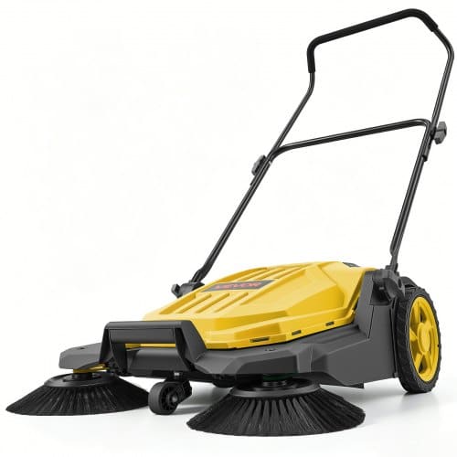 de2FBXSQSC26INCHHUD42001V02Fgoods_img-v12Fwalk-behind-sweeper-m100-1.2.jpg Rankinė šlavimo mašina 650 mm, 18,9 l talpos kiemui ir garažui (geltona) - Image 1
