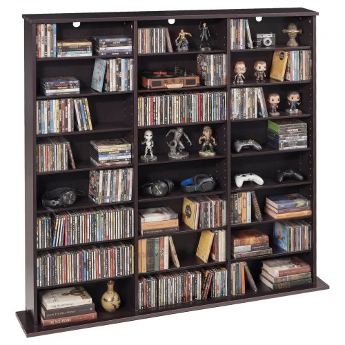 de2FCDCCJKFS24GS426SB001V02Fgoods_img-v22Fmedia-storage-cabinet-m100-1.2.jpg 8 pakopų medijos ir kompaktinių diskų saugojimo spintelė 142 x 22 x 130 cm, ruda - Image 1