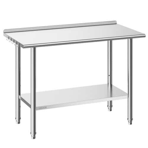 de2FCFBXGGZTLCWJTQP3G001V02Fgoods_img-v22Fstainless-steel-worktable-m100-1.2.jpg Nerūdijančio plieno virtuvinis stalas 61 x 122 cm su užpylimo briauna ir reguliuojama lentyna - Image 1