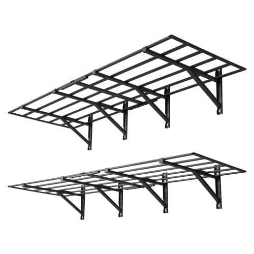 de2FCKGBGGJ2472IEDKJS001V02Fgoods_img-v22Fgarage-wall-shelving-m100-1.2.jpg Sieninės garažo lentynos 2 pakopų, tvirtas metalinis stovas 610 x 1828 mm, 725 kg - Image 1