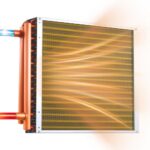 Vandens ir oro šilumokaitis 457 x 457 mm, vamzdinis HVAC gyvatukas 120k BTU