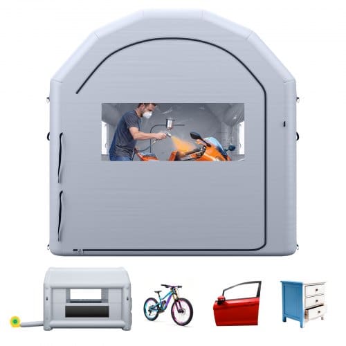 de2FCQSPQFWGJF13MBNWX001V22Fgoods_img-v12Finflatable-paint-booth-m100-1.2.jpg Pripučiama dažymo kabina/kamera 4 x 3 x 2,75 m, nešiojama dažymo palapinė su 750 W pūstuvu (pilka) - Image 1