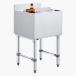 Nerūdijančio plieno ledo talpykla barui 46,7 l su slankiojančiu dangčiu 40,5 x 40,5 x 28,5 cm