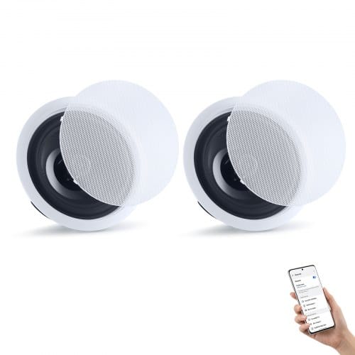 de2FDPXDSYSQ8YCLGWO3A001V22Fgoods_img-v12Fceiling-speaker-m100-1.2.jpg Įmontuojamos lubinės garso kolonėlės 203 mm su Bluetooth ir stiprintuvu, 2-jų juostų sistema, pora - Image 1