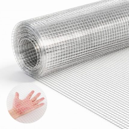 Cinkuotas vielos tinklas 0,4 x 6 m, 6,3 mm akelė sodui, paukštidėms ir daržui